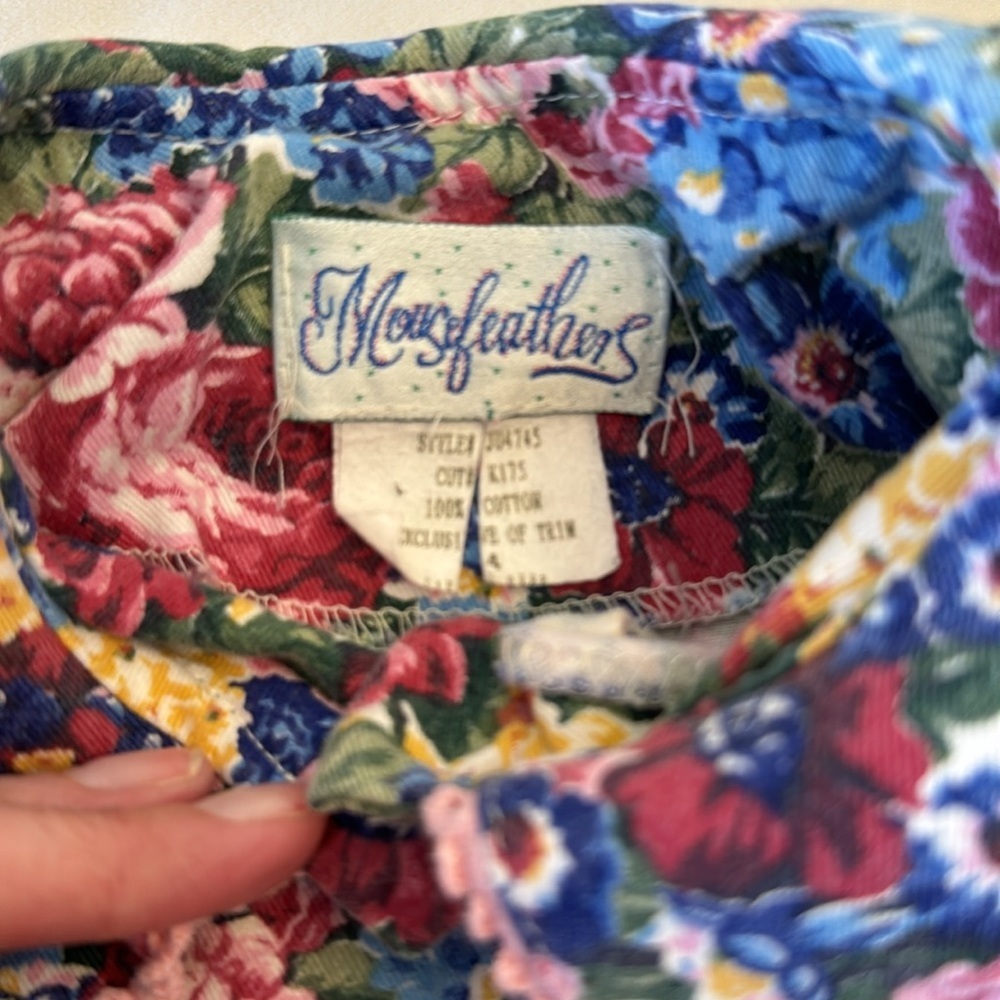 VINTAGE! MouseFeathers Girls’ Vibrant Floral Dress, sz 4 - Picture 5 of 8